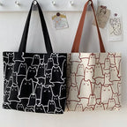 Sac cabas Chats — Tote bag en toile épaisse, grande capacité