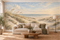 Les Dunes — fresque panoramique posée dans un salon