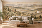 La Toscane — fresque panoramique posée dans un salon